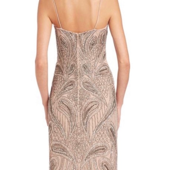 Aidan Mattox long beaded side slit dress - Picture 4 of 8